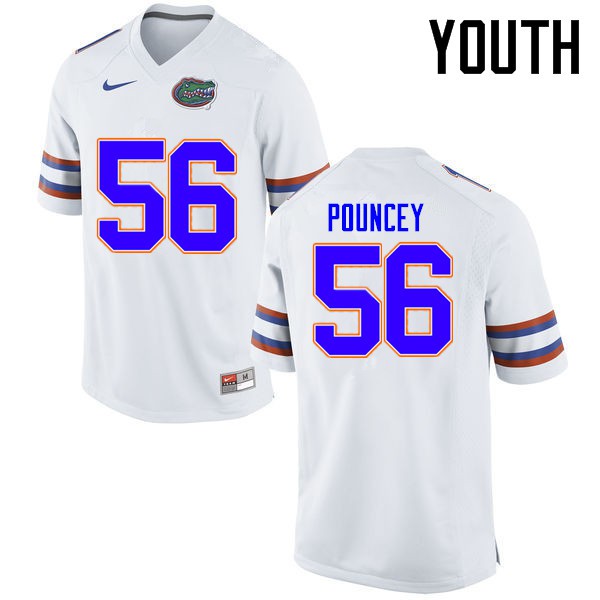 Florida Gators Youth #56 Maurkice Pouncey College Football Jerseys White